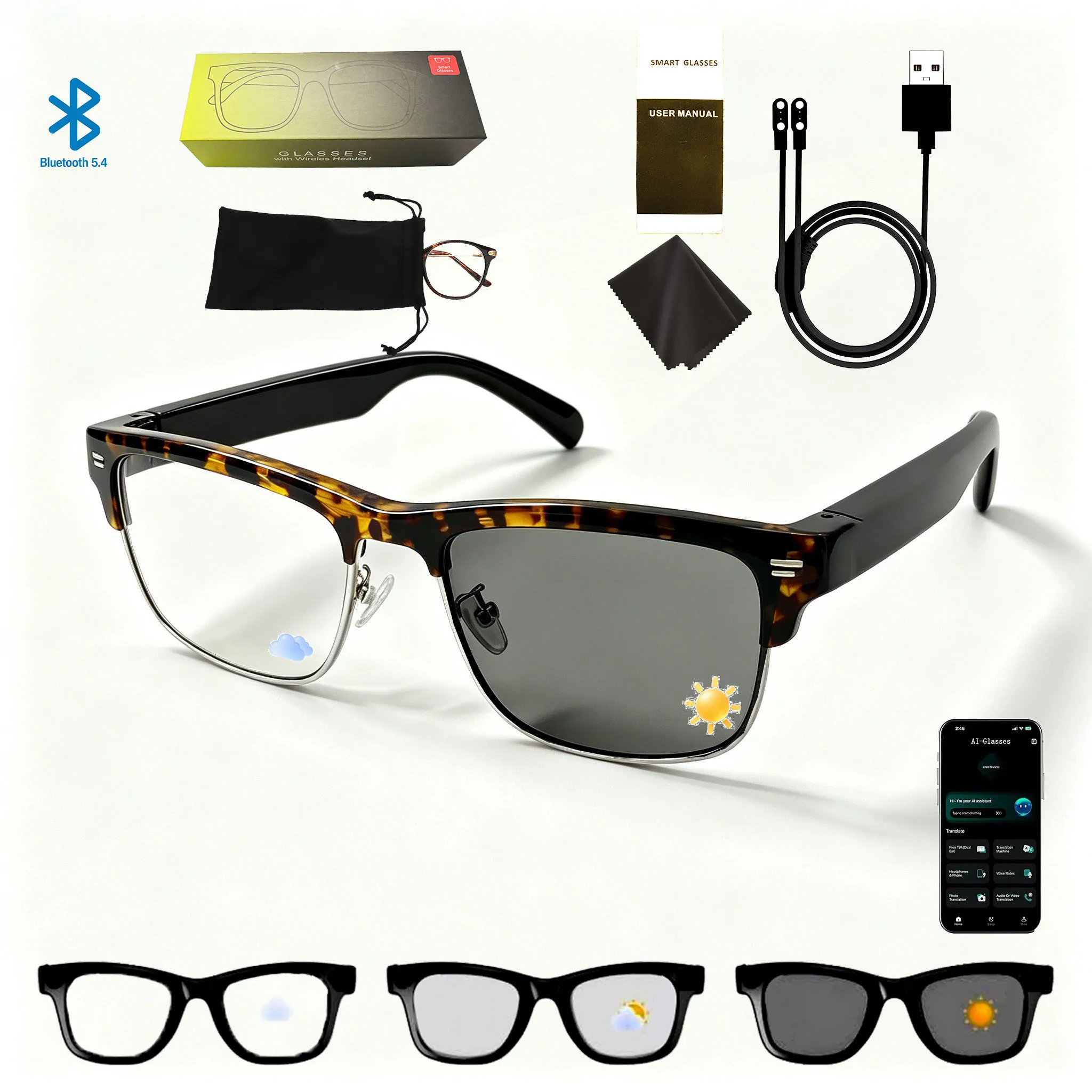 Smart Glasses Ultra-Light Playback Open-Ear Speakers Sunglasses Polarized Lens Smartglasses Bluetooth Glasses for Sports Travel - Image 11