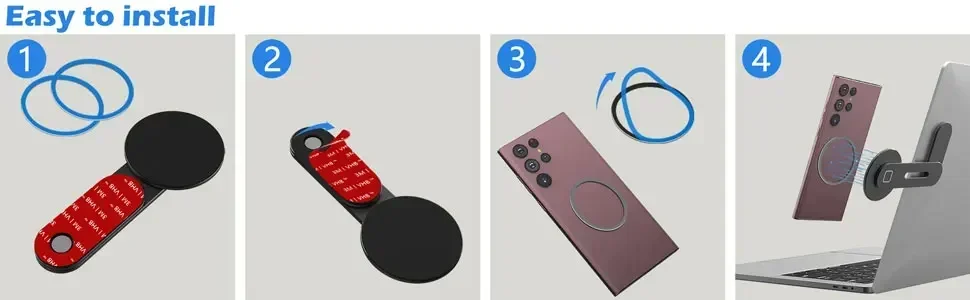 2026 Magnetic Laptop Phone Holder Computer Monitor Side Cell Phone Slim& Foldable For iPhone 14 13 12 Series Case and All Phone - Image 12