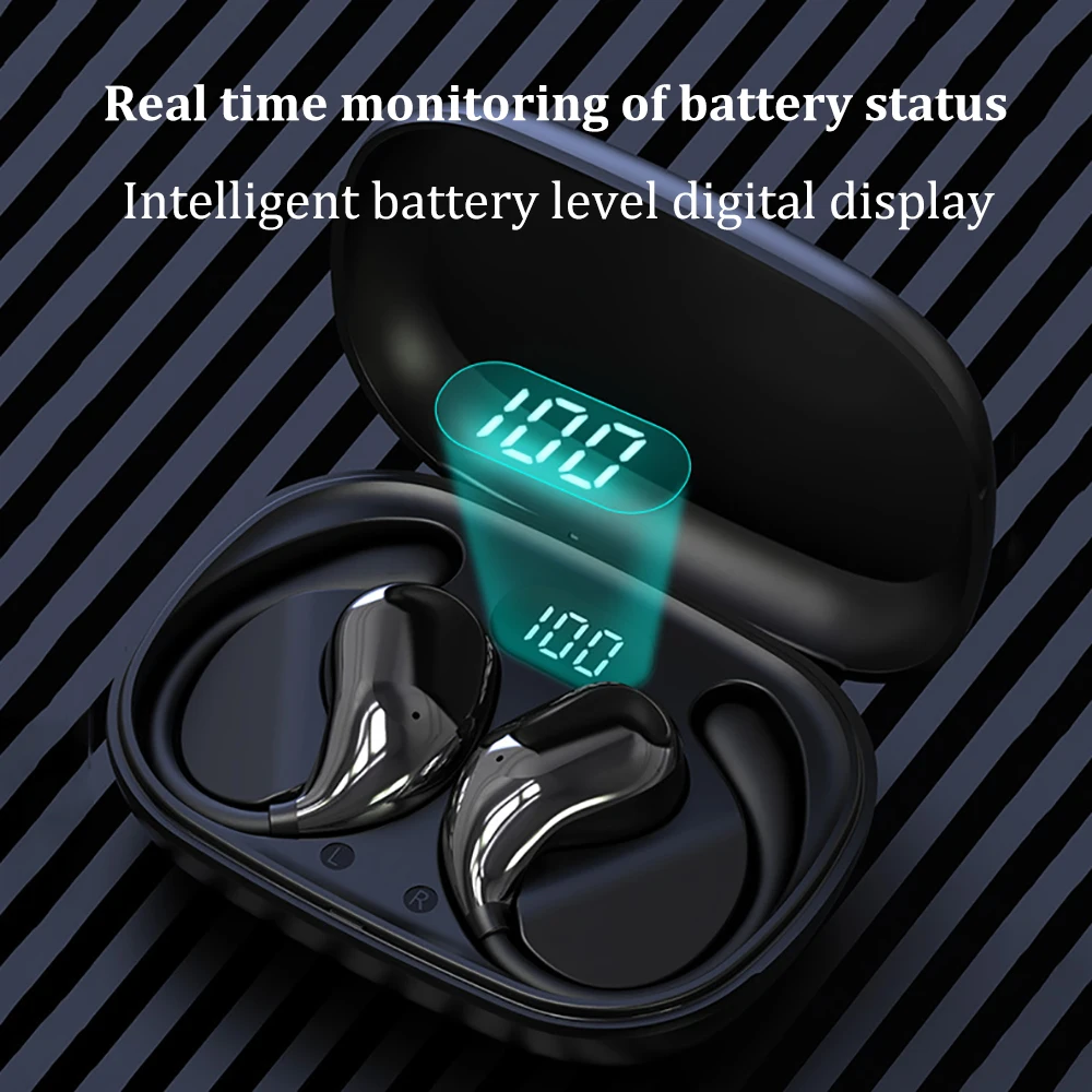 Bluetooth 5.4 Ear Hook Headphones TWS Wireless Earphones HiFi Stereo Waterproof Headsets LED Display Long Standby Touch Earbuds - Image 2