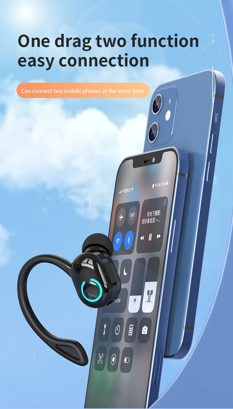 Wireless Bluetooth Earphones HIFI Bass With HD MIC Ear-Hook Earbuds Noise Cancelling Life Waterproof Game Sports Music Headsets - Image 22