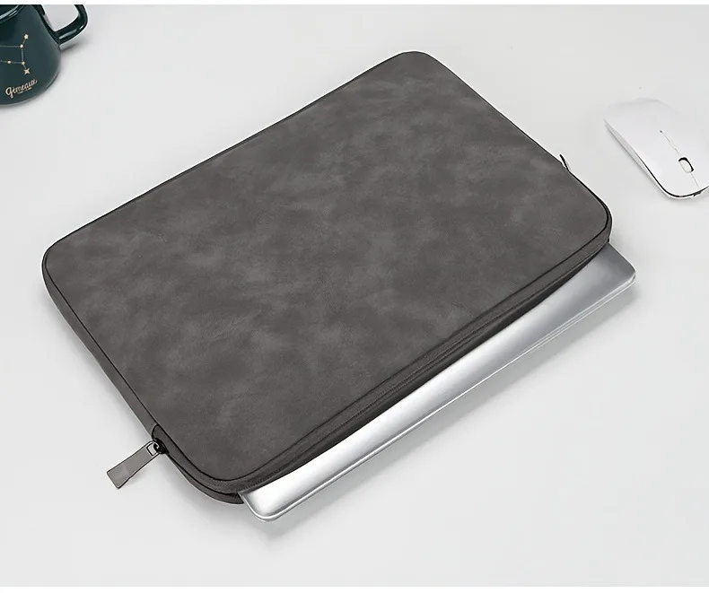 11 13 14 15 Inch Laptop PU Leather Protective Tablet Bag Computer Pouch Case Storage Bags Slim Laptop Sleeve for Macbook Perfect - Image 9