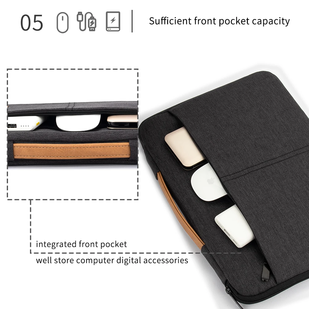 Laptop Sleeve Bag 14 15.6 Inch Notebook Pouch For Macbook HP Dell Acer Shockproof Computer Briefcase Travel Business Men Case - Image 12
