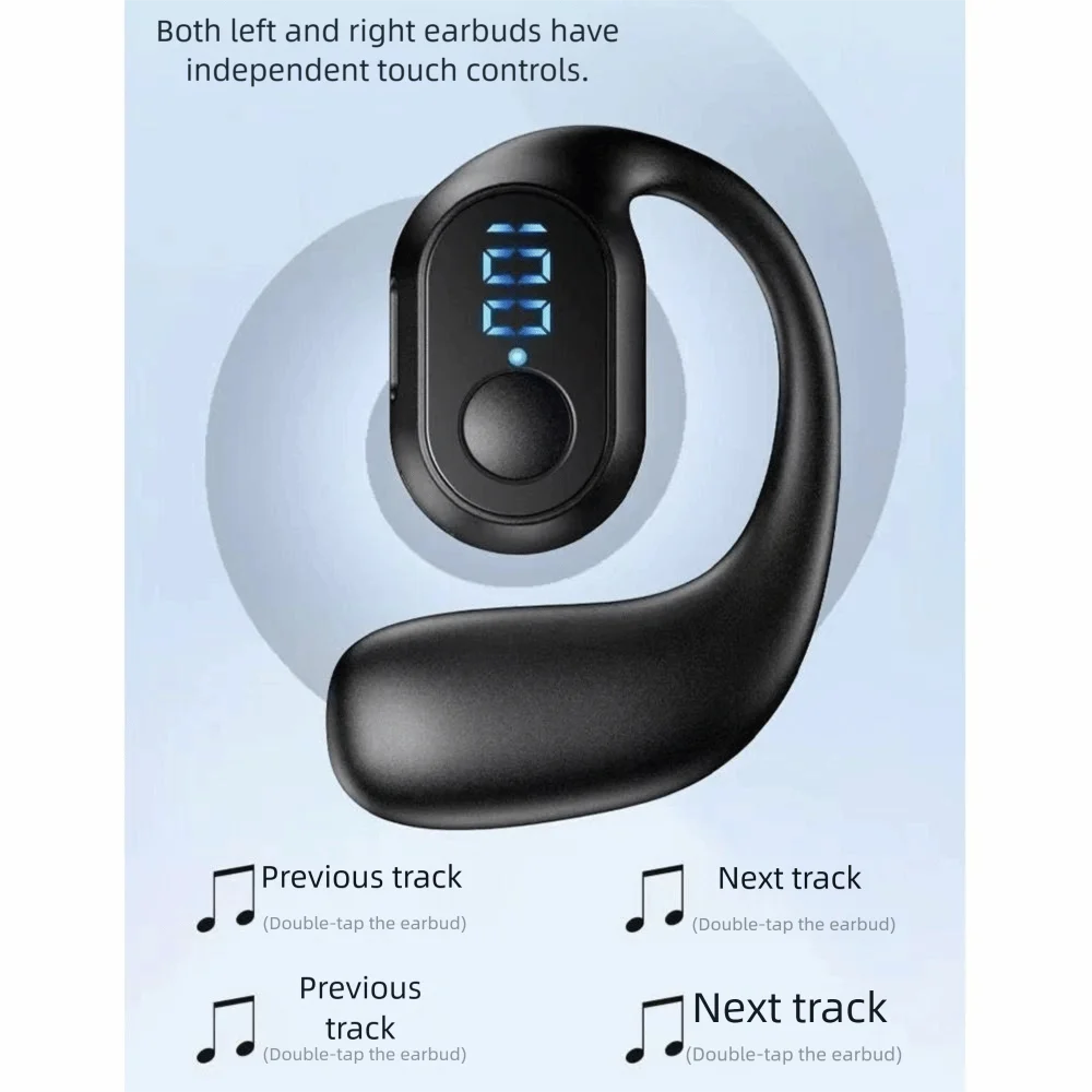 Ear Hook Wireless Earphones Bluetooth 5.3 Mini Handsfree Waterproof Sport Music Headset Single Earbuds OWS Headphone HiFi Music - Image 11