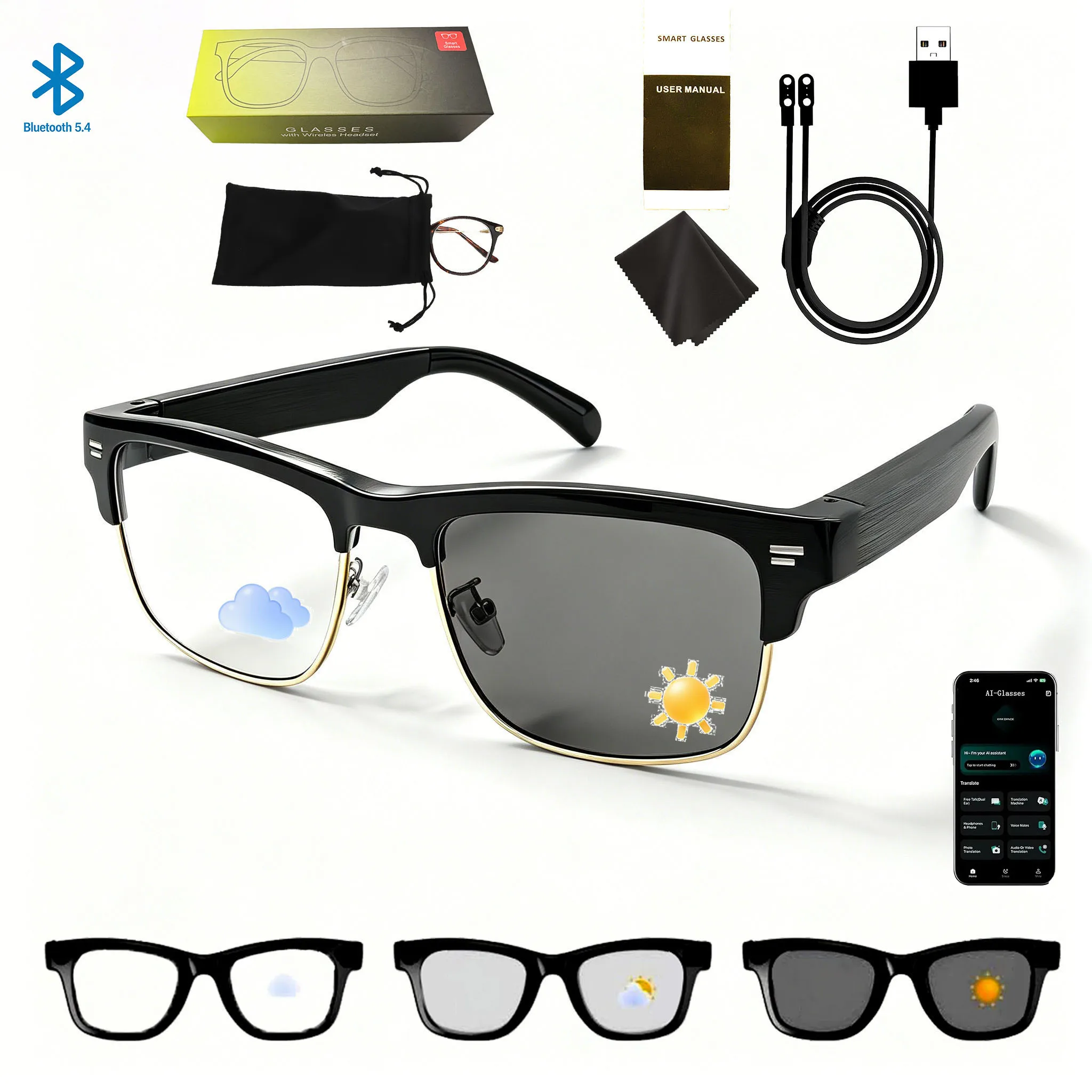Smart Glasses Ultra-Light Playback Open-Ear Speakers Sunglasses Polarized Lens Smartglasses Bluetooth Glasses for Sports Travel - Image 10