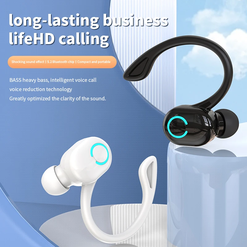 Wireless Bluetooth Earphones HIFI Bass With HD MIC Ear-Hook Earbuds Noise Cancelling Life Waterproof Game Sports Music Headsets - Image 4