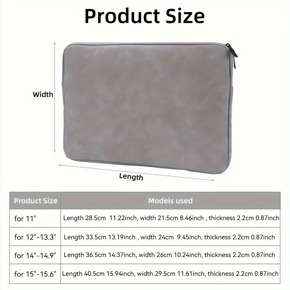 11 13 14 15 Inch Laptop PU Leather Protective Tablet Bag Computer Pouch Case Storage Bags Slim Laptop Sleeve for Macbook Perfect - Image 2