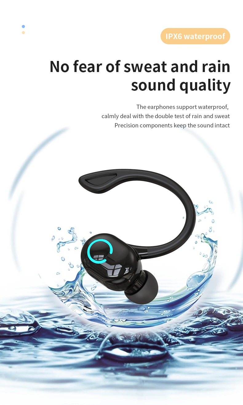Wireless Bluetooth Earphones HIFI Bass With HD MIC Ear-Hook Earbuds Noise Cancelling Life Waterproof Game Sports Music Headsets - Image 26