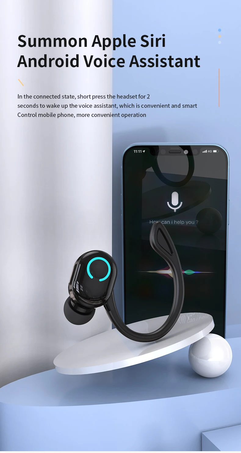 Wireless Bluetooth Earphones HIFI Bass With HD MIC Ear-Hook Earbuds Noise Cancelling Life Waterproof Game Sports Music Headsets - Image 24