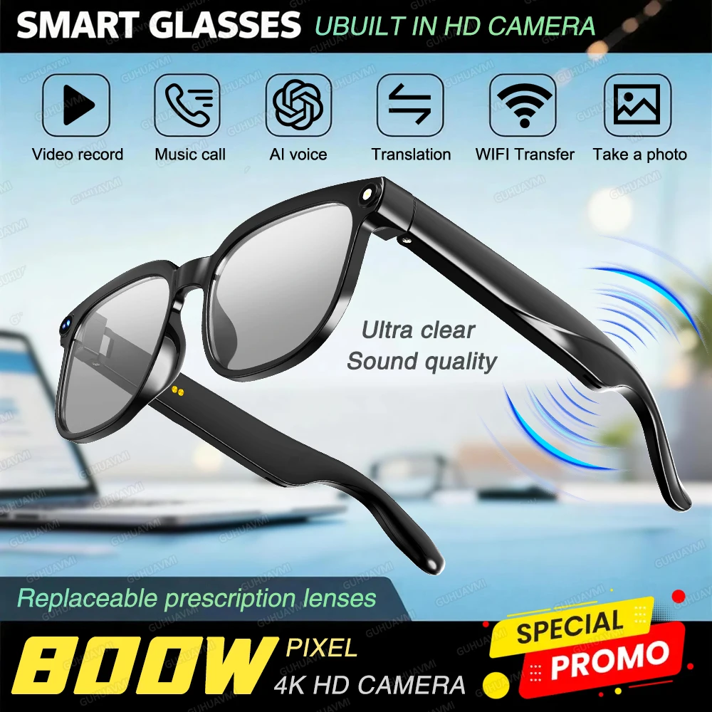 2026 New Smart AI Glasses 1080P HD Video Record Camera ChatGPT Bluetooth Call 32GB ROM Language Translation Music Sunglasses Men - Image 8