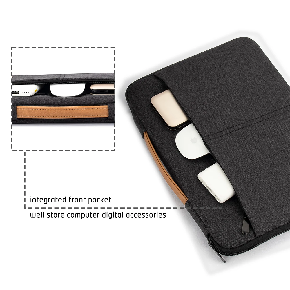 Laptop Sleeve Bag 14 15.6 Inch Notebook Pouch For Macbook HP Dell Acer Shockproof Computer Briefcase Travel Business Men Case - Image 3