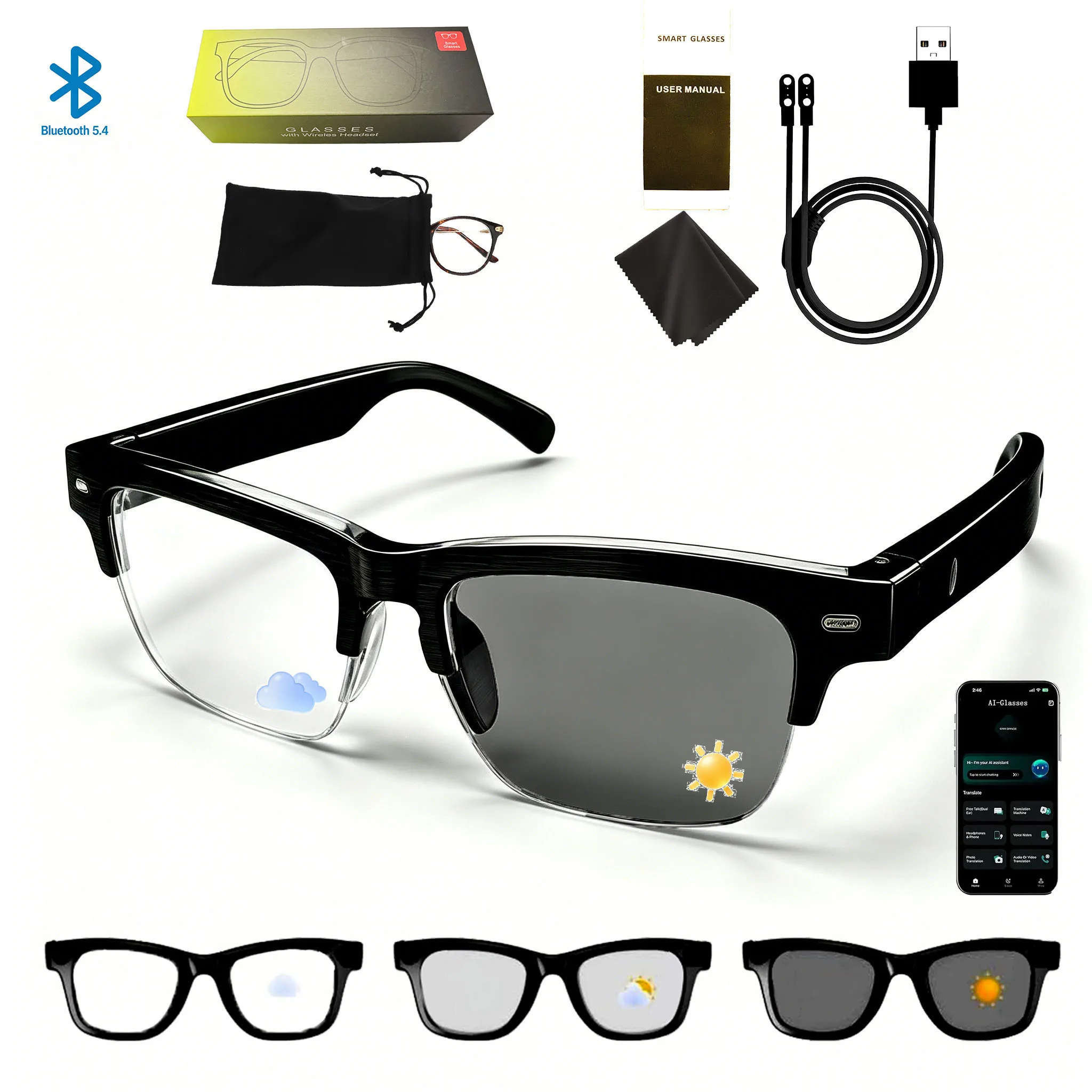 Smart Glasses Ultra-Light Playback Open-Ear Speakers Sunglasses Polarized Lens Smartglasses Bluetooth Glasses for Sports Travel - Image 13