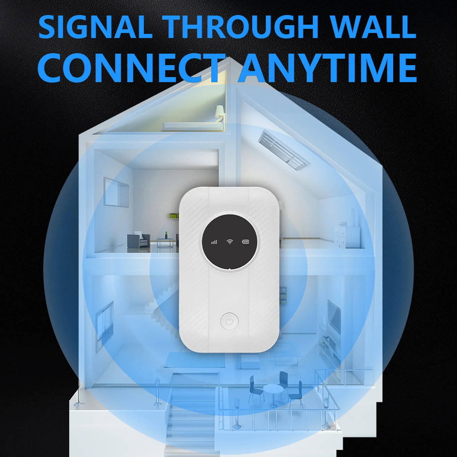 Portable 4G 5G Router with SIM Card Slot Durable 300Mbps Mobile Hotspot Connect Up to 10 Devices for Traveling Business Trips - Image 4