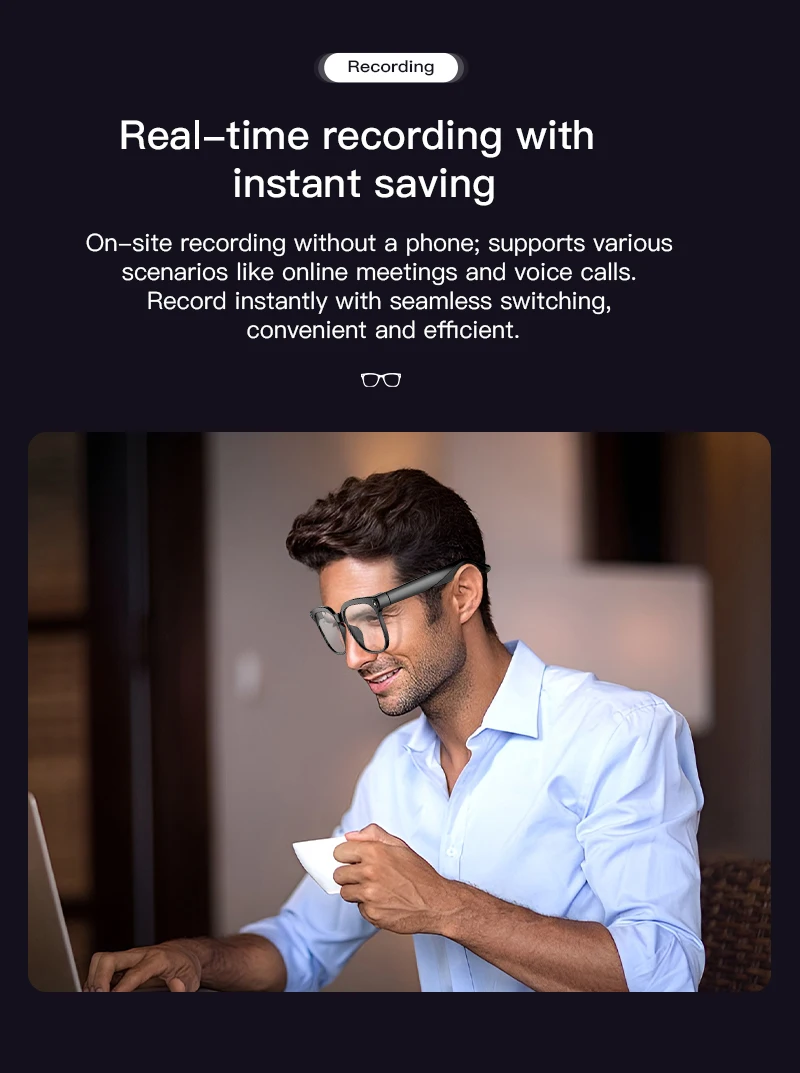 2026 New Smart AI Glasses 1080P HD Video Record Camera ChatGPT Bluetooth Call 32GB ROM Language Translation Music Sunglasses Men - Image 18