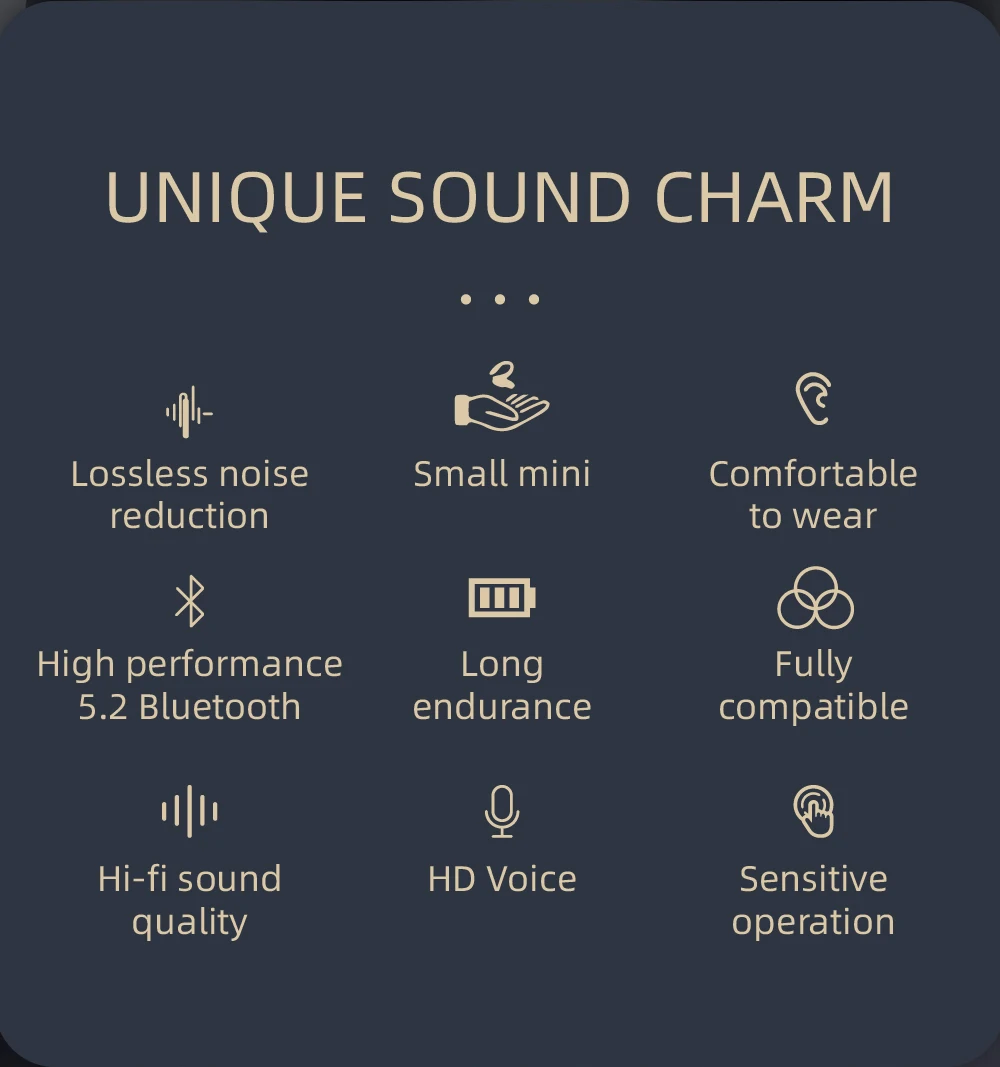 Bluetooth 5.2 Earphone Waterproof Wireless Headphones with Mic Mini Ear Hooks HiFi Stereo Music Earbuds for Phone - Image 14