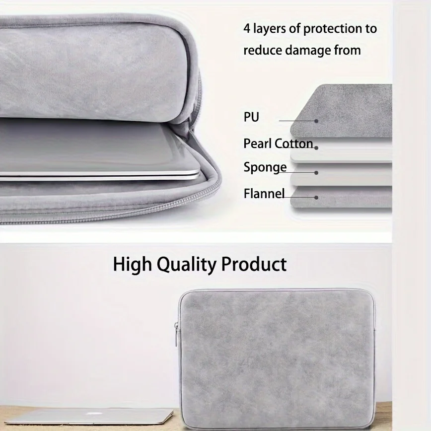 11 13 14 15 Inch Laptop PU Leather Protective Tablet Bag Computer Pouch Case Storage Bags Slim Laptop Sleeve for Macbook Perfect - Image 3
