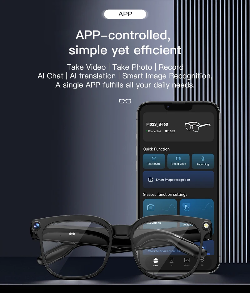 2026 New Smart AI Glasses 1080P HD Video Record Camera ChatGPT Bluetooth Call 32GB ROM Language Translation Music Sunglasses Men - Image 23