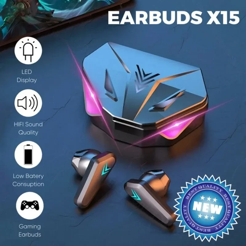 TWS Wireless Bluetooth Headset LED Display Gamer Earbuds with Mic Wireless Headphones Noise Cancelling Bluetooth Earphones X15 - Image 8