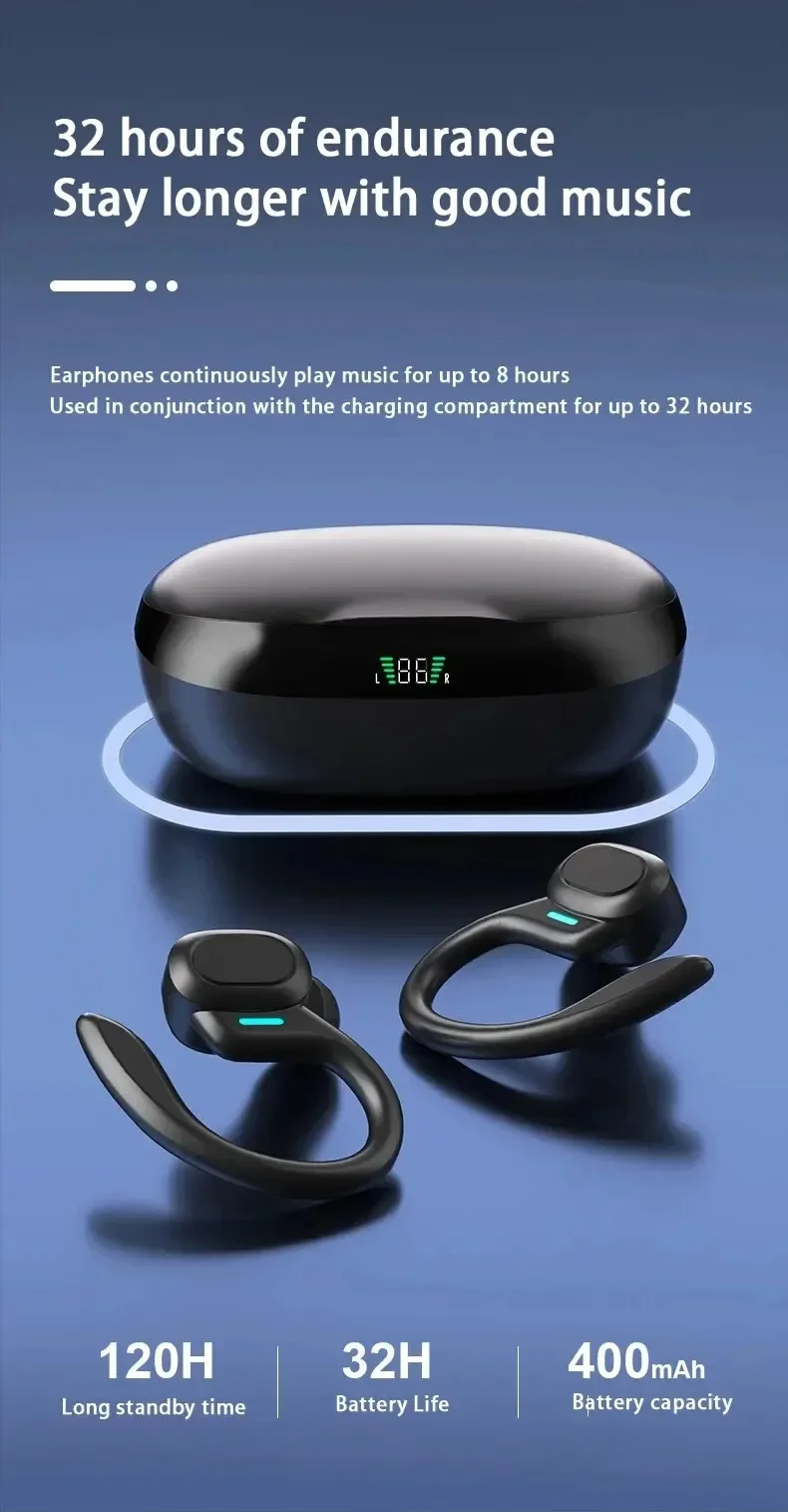 Original Wireless Earphones Ture Wireless Earbuds Ear Hook Sports HiFI Stereo Waterproof Headset With Mic TWS Headphone - Image 17