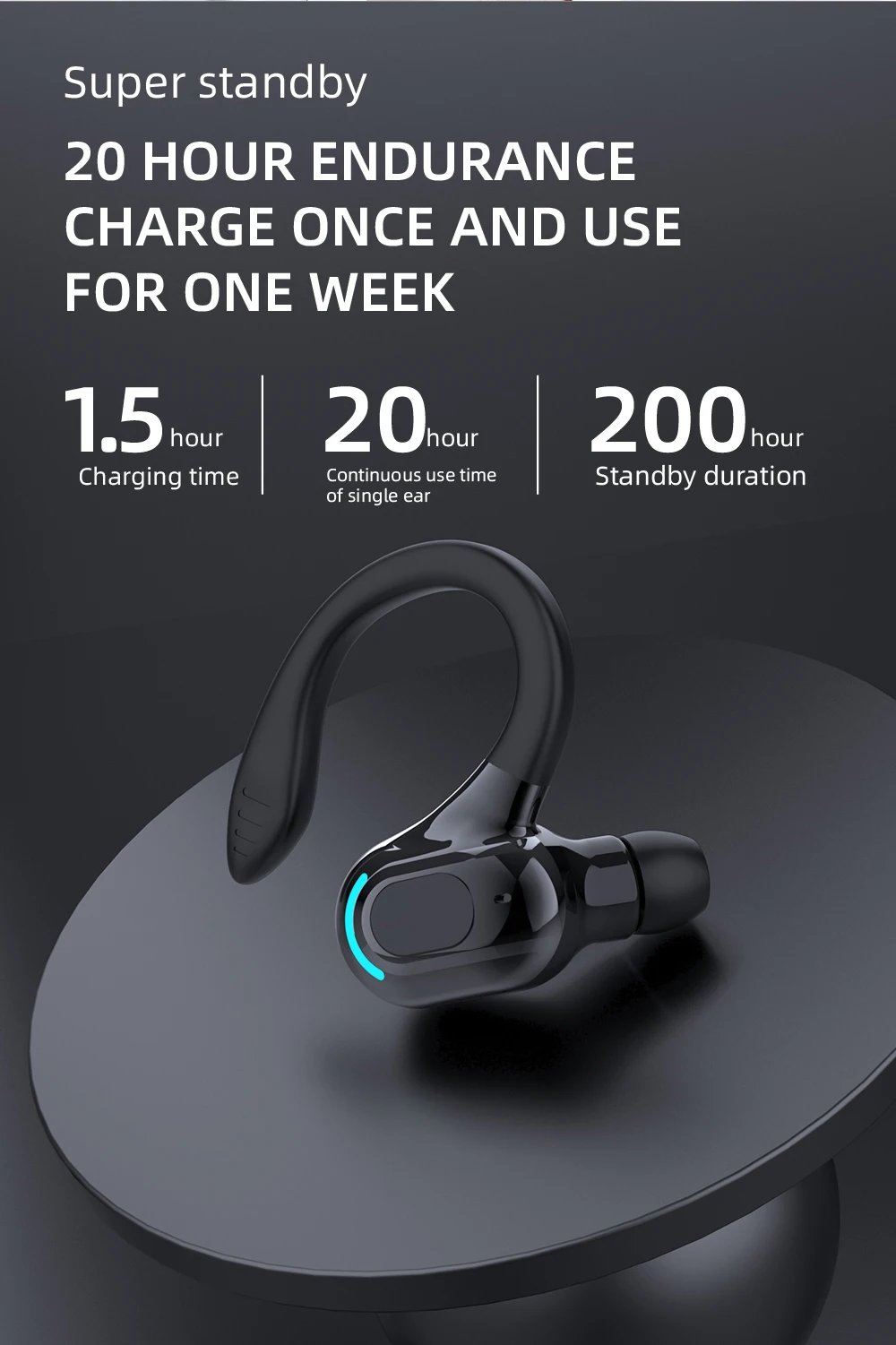 Bluetooth 5.2 Earphone Waterproof Wireless Headphones with Mic Mini Ear Hooks HiFi Stereo Music Earbuds for Phone - Image 18