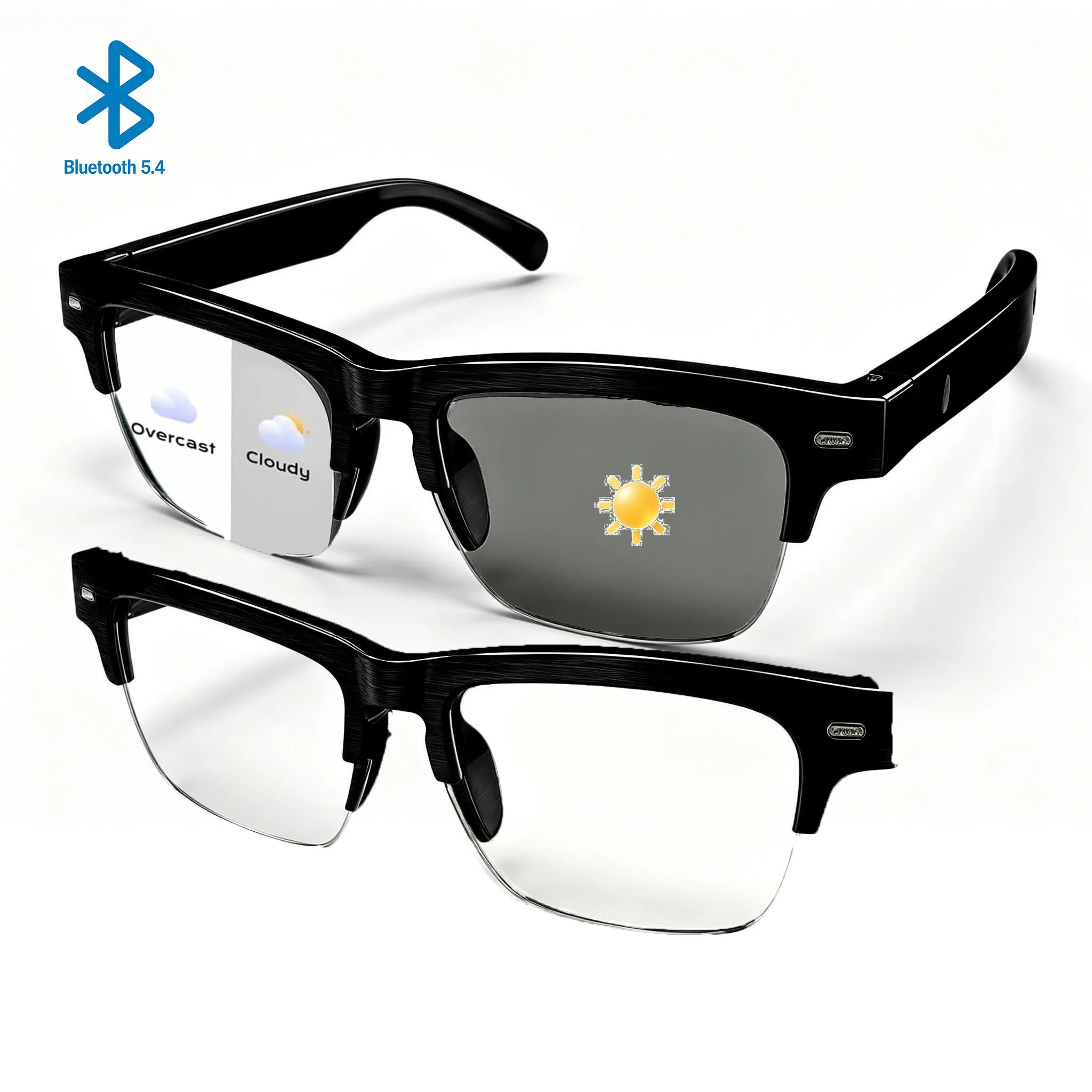 Smart Glasses Ultra-Light Playback Open-Ear Speakers Sunglasses Polarized Lens Smartglasses Bluetooth Glasses for Sports Travel