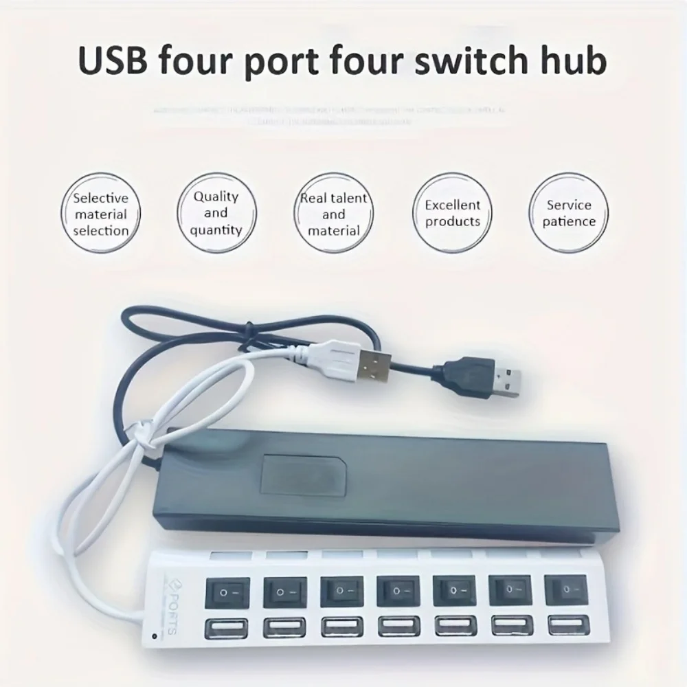 4/7 Port USB 2.0 Hub with Switch and LED High Speed Multi Splitter Expander Adapter For PC Laptop Desktop Computer Accessories - Image 17