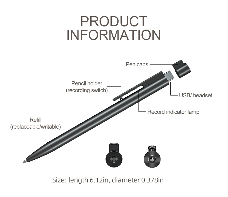 Voice Recorder Professional Recording Pen Voice Recorder Sound Recorder Intelligent Noise Reduction Auto Easy to Use 16G 32G 64G - Image 10