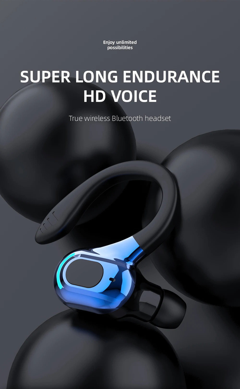 Bluetooth 5.2 Earphone Waterproof Wireless Headphones with Mic Mini Ear Hooks HiFi Stereo Music Earbuds for Phone - Image 13