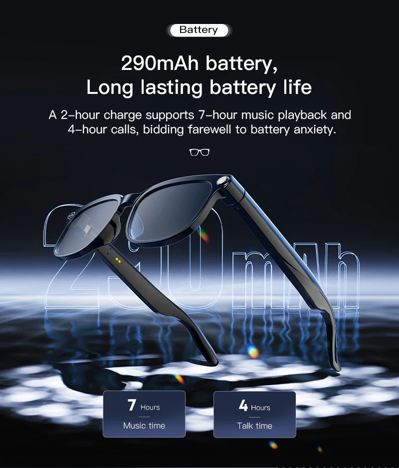 2026 New Smart AI Glasses 1080P HD Video Record Camera ChatGPT Bluetooth Call 32GB ROM Language Translation Music Sunglasses Men - Image 22