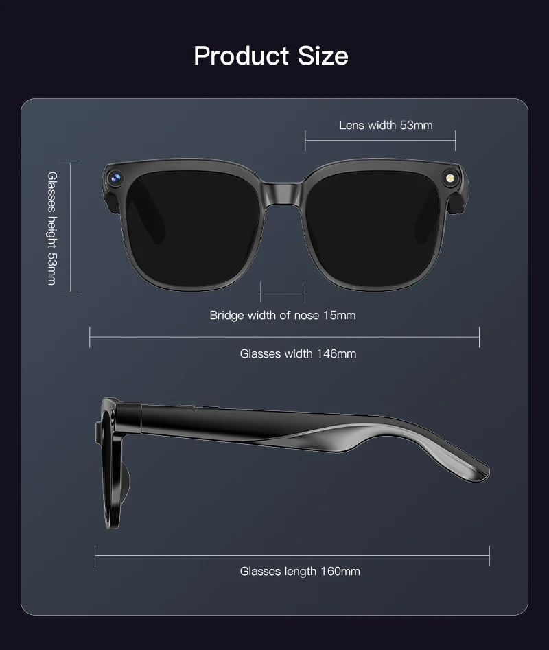 2026 New Smart AI Glasses 1080P HD Video Record Camera ChatGPT Bluetooth Call 32GB ROM Language Translation Music Sunglasses Men - Image 25