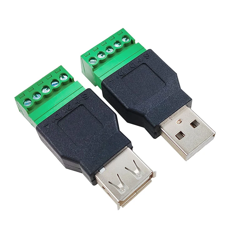 2PCS USB 2.0 solderless plug USB male female computer TV phone keyboard mouse connector USB plug