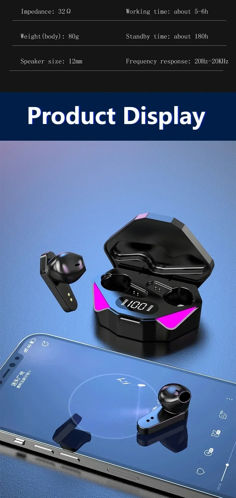 TWS Wireless Bluetooth Headset LED Display Gamer Earbuds with Mic Wireless Headphones Noise Cancelling Bluetooth Earphones X15 - Image 13