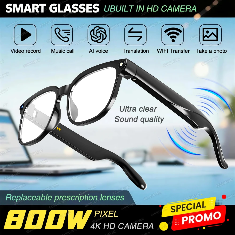 2026 New Smart AI Glasses 1080P HD Video Record Camera ChatGPT Bluetooth Call 32GB ROM Language Translation Music Sunglasses Men - Image 10