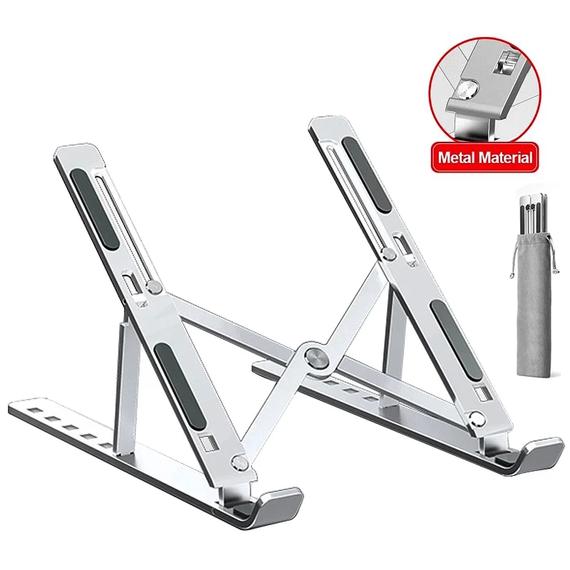Aluminum Alloy Laptop Holder Stand Adjustable Foldable Portable for Notebook Computer Bracket Lifting Cooling Holder Non-slip - Image 7