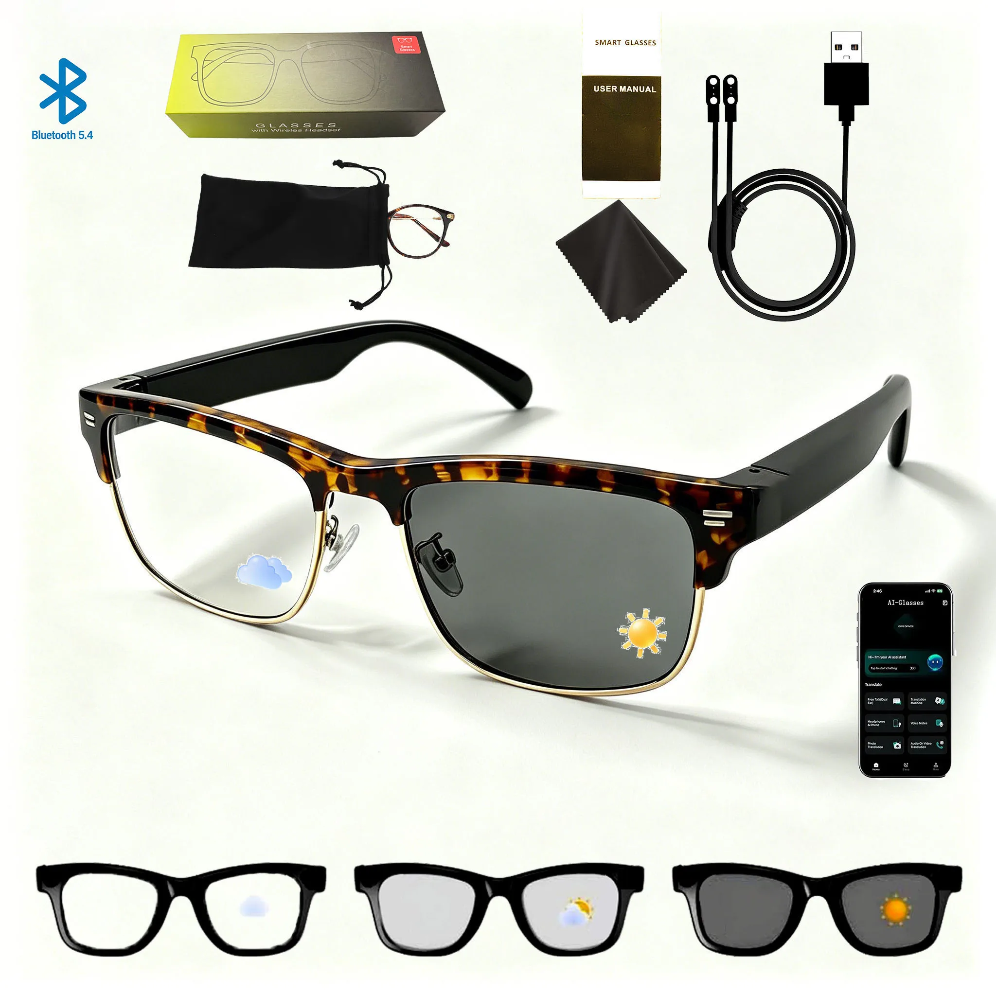 Smart Glasses Ultra-Light Playback Open-Ear Speakers Sunglasses Polarized Lens Smartglasses Bluetooth Glasses for Sports Travel - Image 12