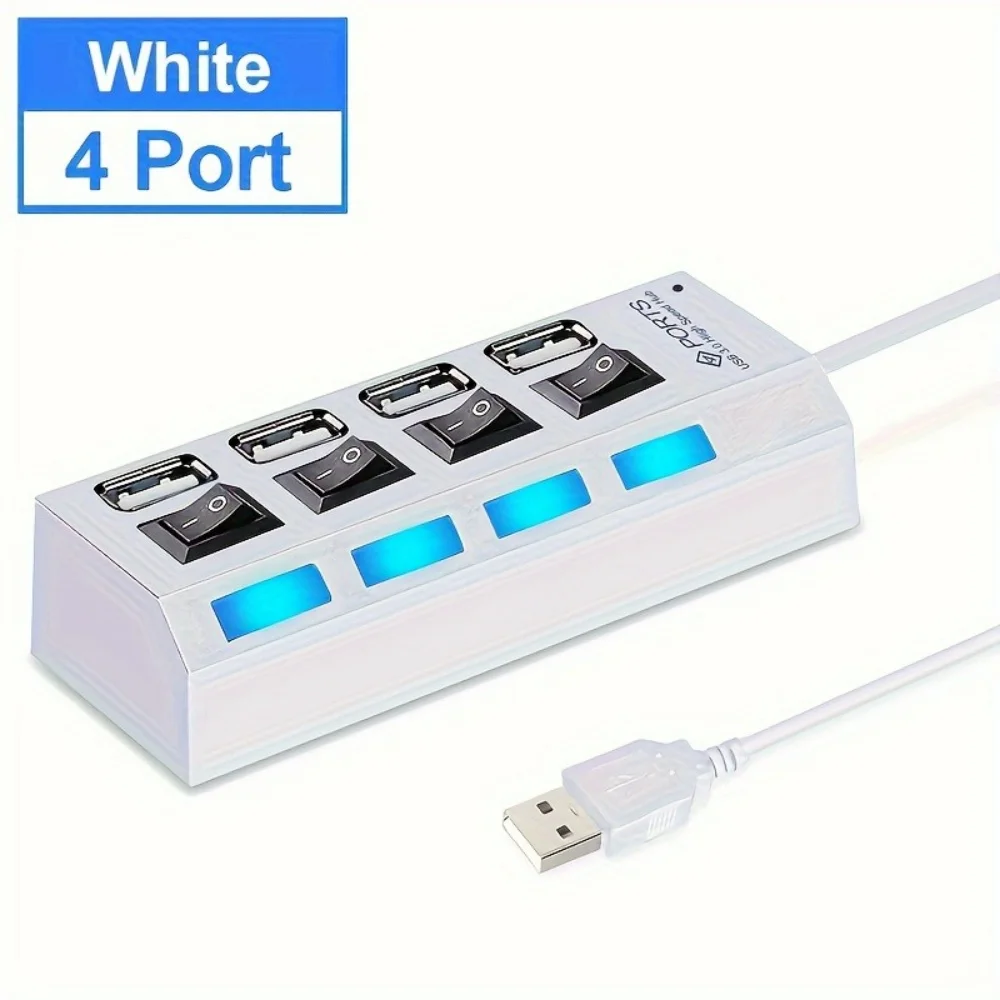 4/7 Port USB 2.0 Hub with Switch and LED High Speed Multi Splitter Expander Adapter For PC Laptop Desktop Computer Accessories - Image 7