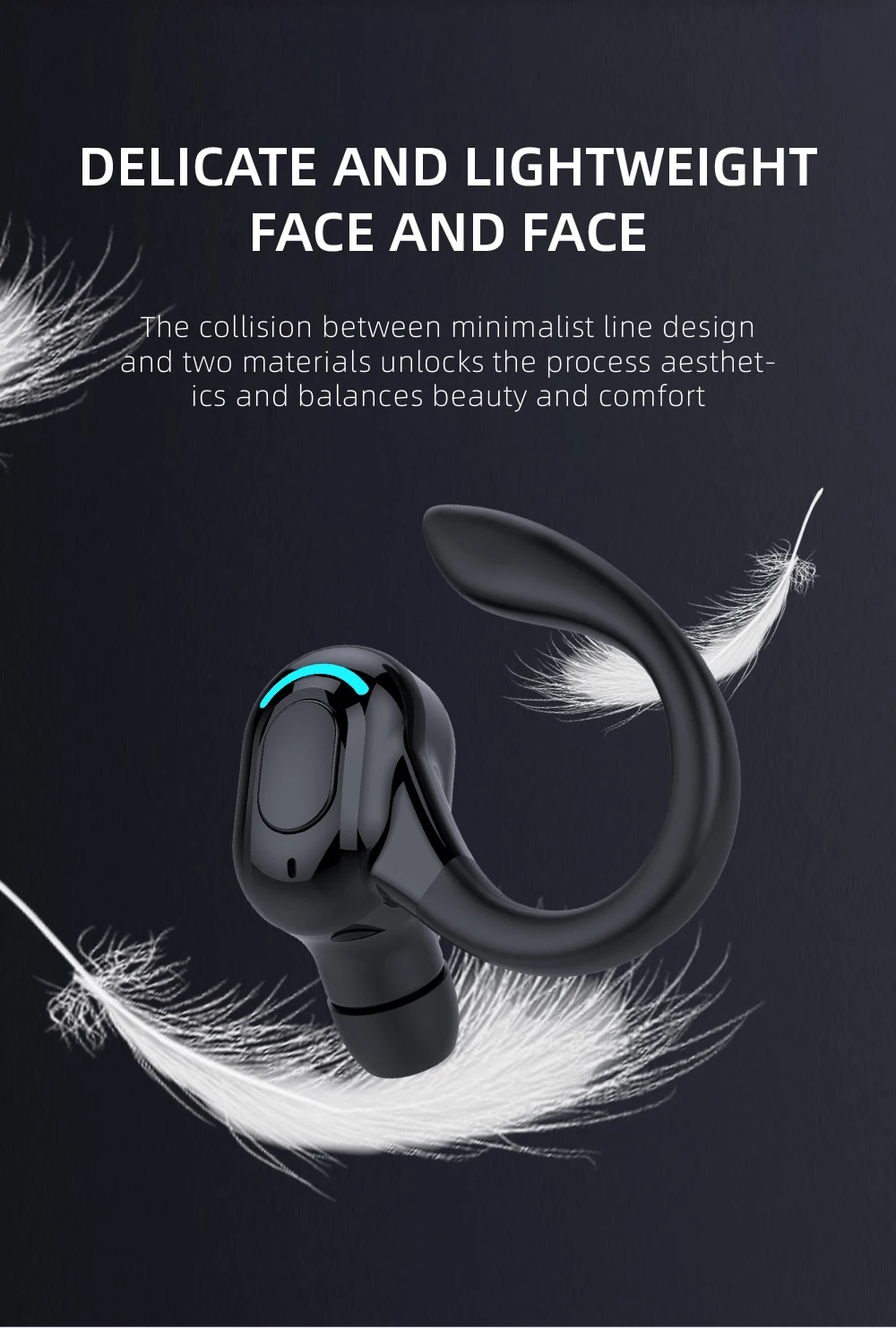 Bluetooth 5.2 Earphone Waterproof Wireless Headphones with Mic Mini Ear Hooks HiFi Stereo Music Earbuds for Phone - Image 15