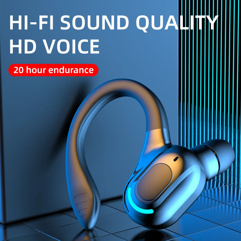 Bluetooth 5.2 Earphone Waterproof Wireless Headphones with Mic Mini Ear Hooks HiFi Stereo Music Earbuds for Phone - Image 2
