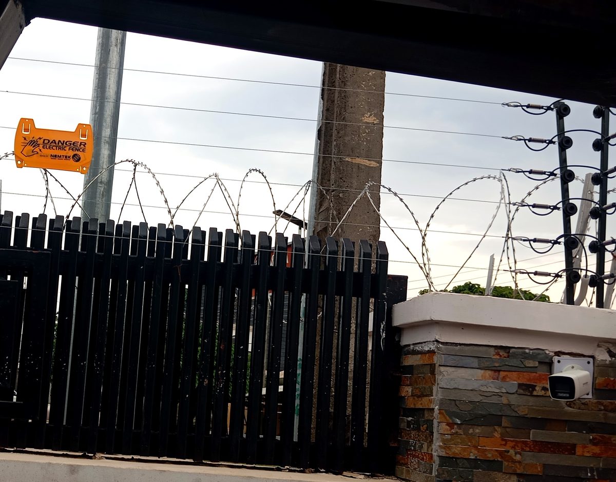 Electric fence and razor wire security installation by Techgo Limited (Nemtek system)