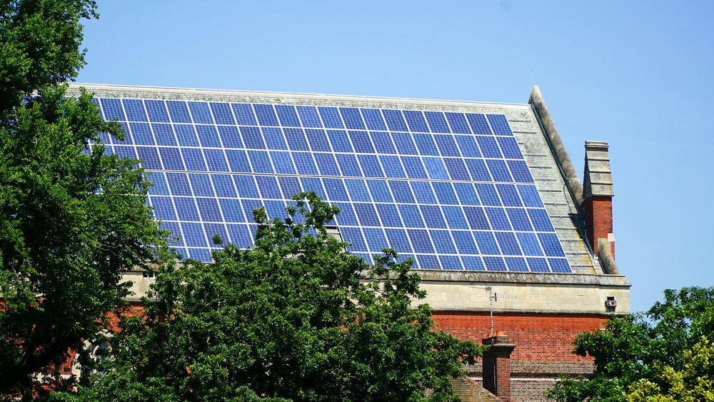 Solar panels on a roof